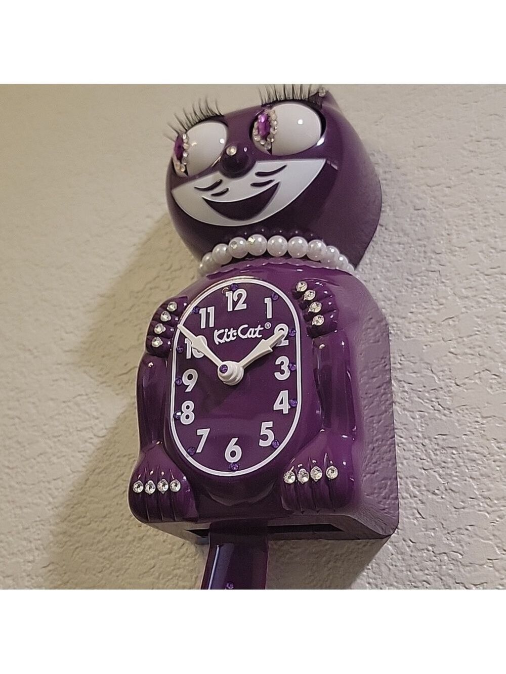 Jeweled Boysenberry Lady Kit-Cat Klock clock SUPER RARE - Picture 3 of 6